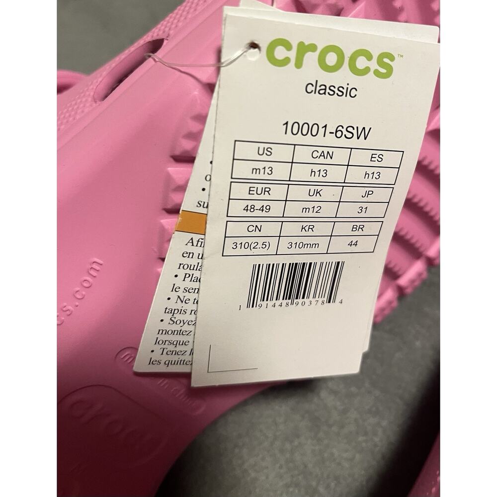 Crocs Classic Clog Authentic Shoe Style 10001 Taffy Pink Men's Size 13 - Picture 6 of 7